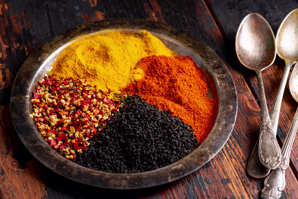 Freshly ground Biryani Masala Recipe spice blend ready for cooking biryani.