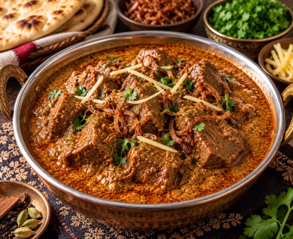 Beef korma with tender beef in a rich Pakistani spiced gravy