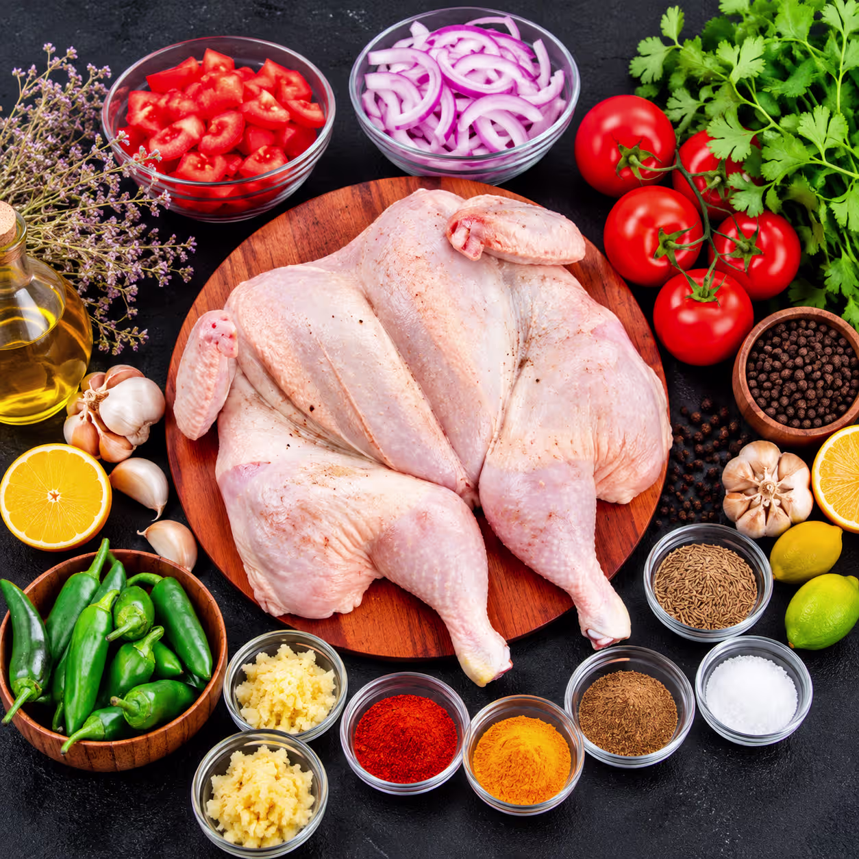Zutaten für Chicken Curry vorbereiten